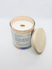 Dahlia Petals + Sandalwood Coconut Soy Candle with Wooden Wick